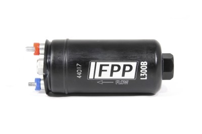 L300B FPP High Flow In-Line Fuel Pump 300lph Black 044-style In-Line fuel Pump with 6AN and 8 AN adapters